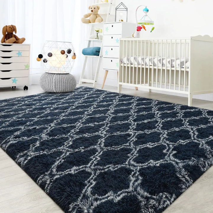 Large Shag Area Rugs for Bedroom Super Soft Plush Fluffy Carpets Living Room Rug Non-Slip Indoor Floor Rug for Kids Nursery Girl