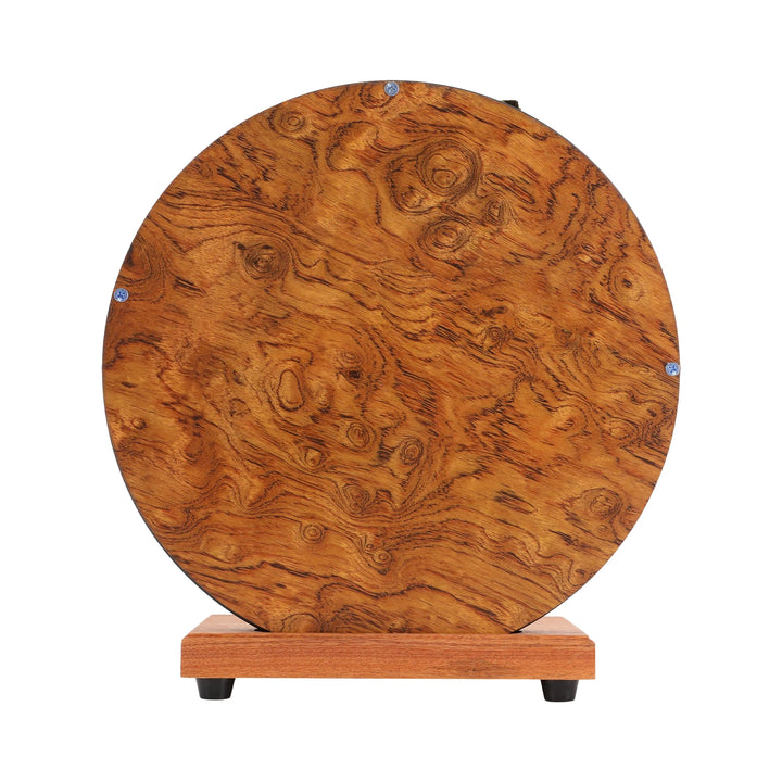 Ceramic Meditating Figurine for Home Décor with Circle LED Lamp – Decorative Sculpture