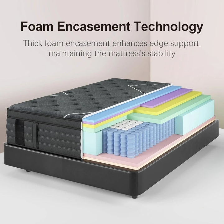 14 Inch Extra Firm King Size Mattress - Orthopedic Memory Foam Hybrid with Pocket Springs & Cooling Gel Technology