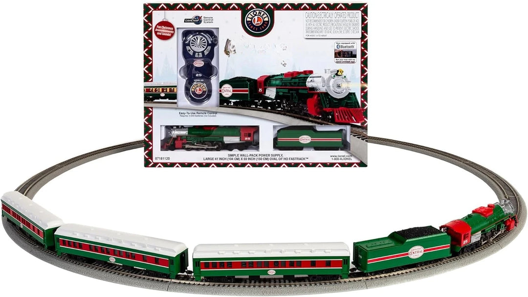 Christmas Express Bluetooth Electric HO Gauge Model Train Set with Remote,Multi-color