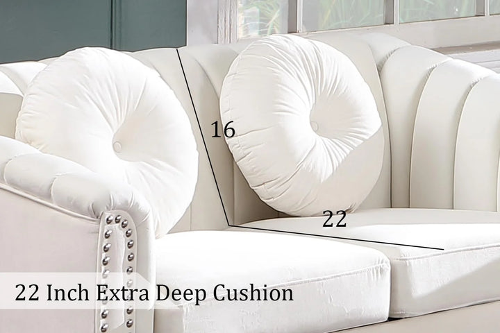 3pcs Chesterfield Sofa Couches Set with 5 Pillows Modern Sofas for Living Room, Bedroom, Office Comfortable Couch Leisure Sofa