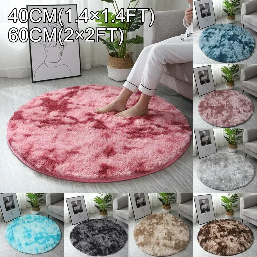 40/60CM Circle Round Shaggy Rug Soft Non-slip Area Rugs Living Room Bedroom Carpet Floor Mat For Girl Home Decoration