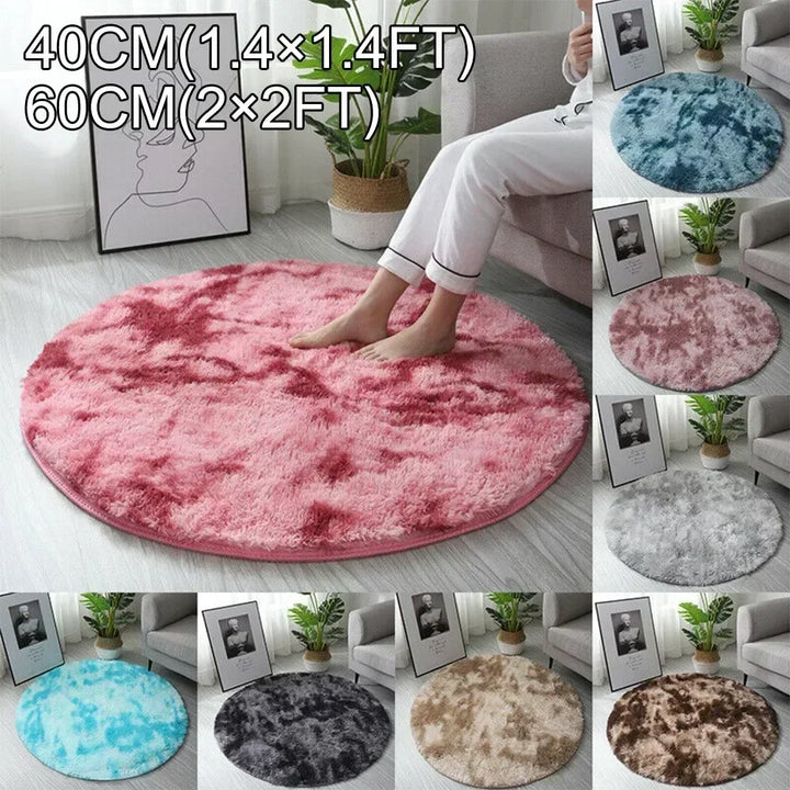 40/60CM Circle Round Shaggy Rug Soft Non-slip Area Rugs Living Room Bedroom Carpet Floor Mat For Girl Home Decoration