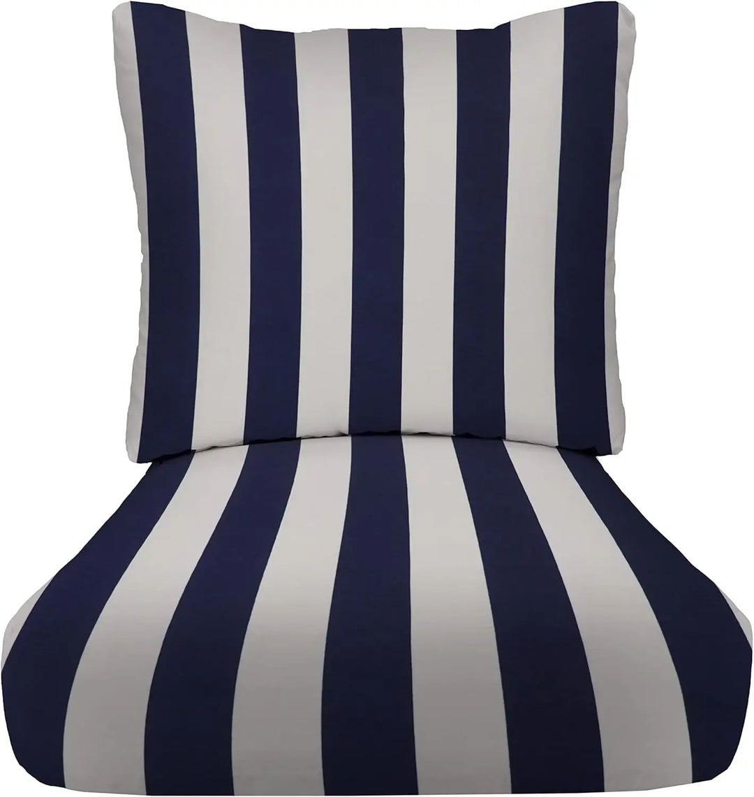 Deep Seating Cushion with Pillow Back  24” x 27” Seat  All-Weather Spun Fabric  Water and Fade-Resistant  Outdoor Chair