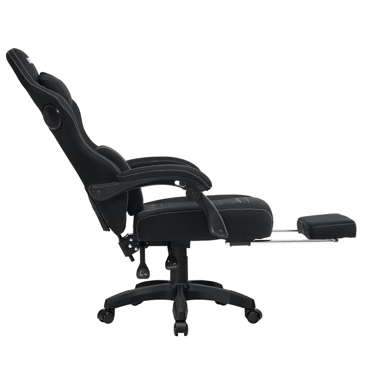 Breathable Gaming Chair With Lumbar Cushion Bluetooth Speaker Dual Function Point Massage Height Adjustable Office Computer Chai