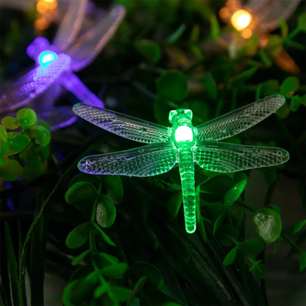 Solar Dragonfly Fairy String Lights â€“ 20 LED Waterproof Outdoor/Indoor Decorative Accent | Garden, Fence, Patio, Party | Trufairs