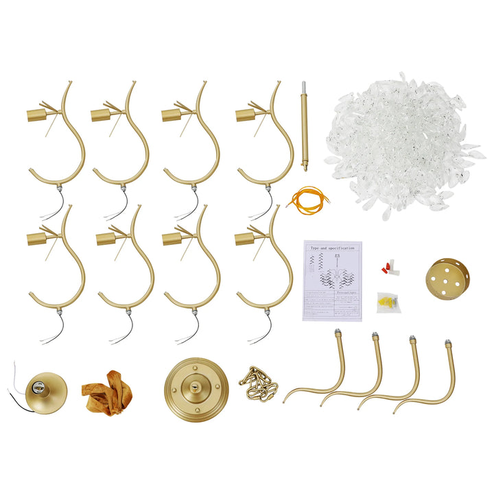 9-Arm Modern Crystal Pendant Lamp LED Chandelier Ceiling Lamp Chandelier Classic Metal For Bedroom Living Room  90*100cm