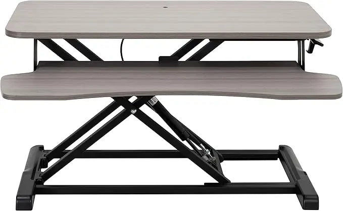 32 inch Desk Converter, K Series, Height Adjustable Sit to Stand Riser, Dual Monitor and Laptop Workstation with Wide Keybo