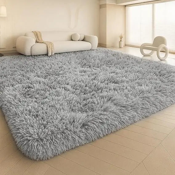 Spacious 9x12 Living Room Rug, Plush Shag for Bedrooms, Anti-Slip Ultra Plush Rug, Modern Plush Carpet for Kids