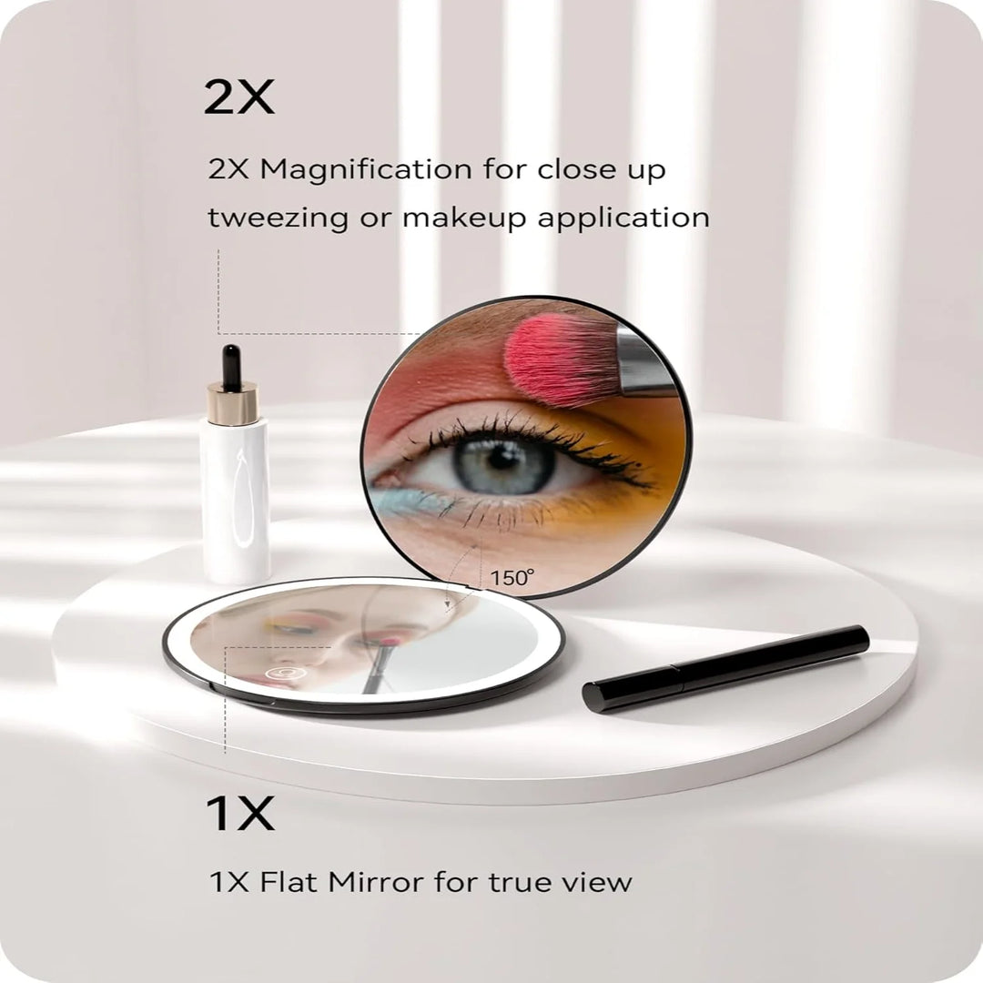 Compact Mirror with Light for Purses - Small Travel Mirror - 1x/ 2X Magnified Pocket Mirror with Light, to My Daughter Compact M