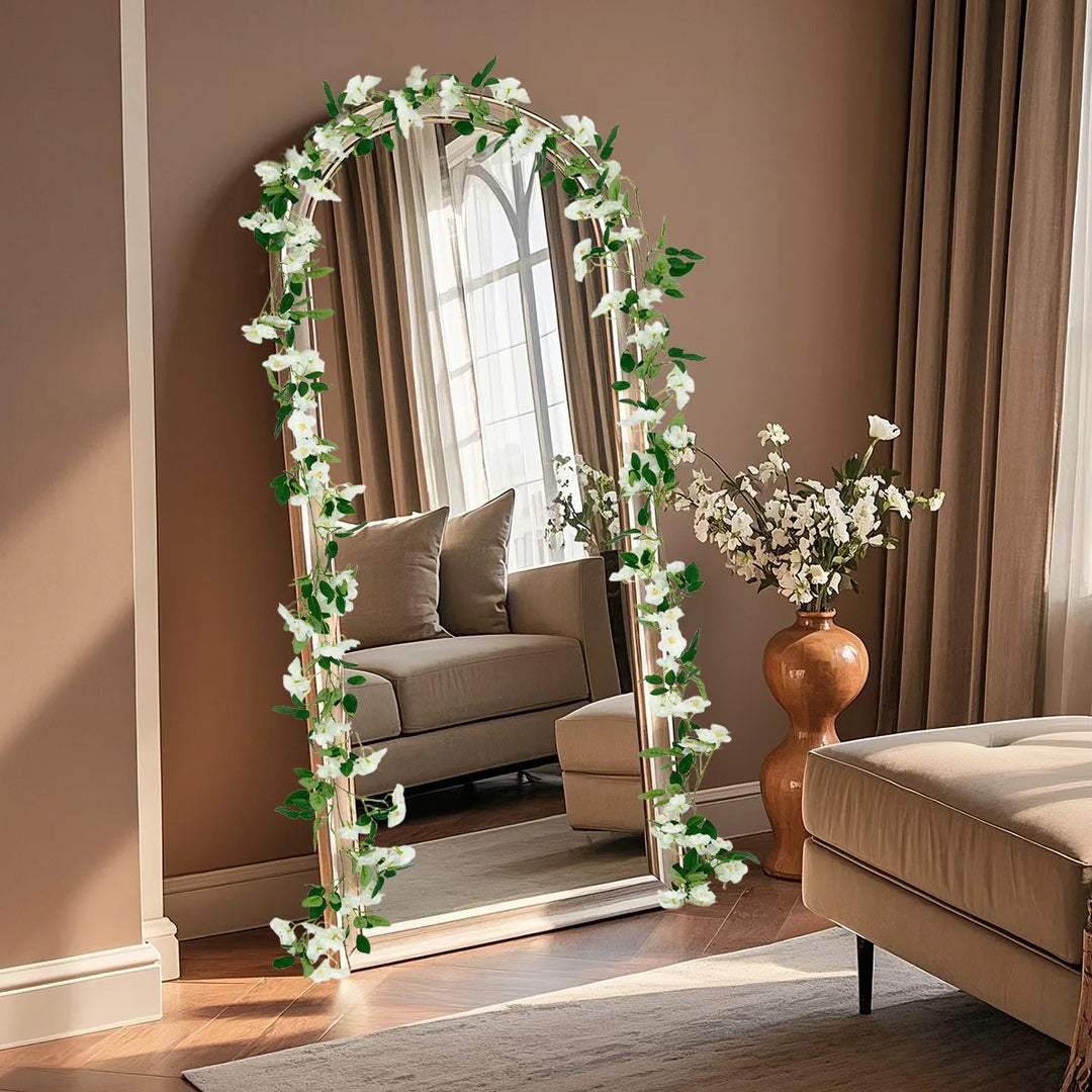 2 Pcs Artificial Cherry Blossom Flower Vine Hanging Cherry Blossom Flower Silk Garland Hanging Vines Faux Flowers For