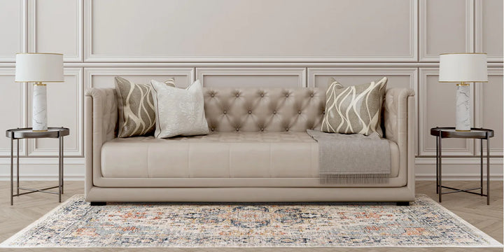 Orhopui vintage boho design, washable area rugs non-slip rugs for living room bedroom traditional woven rugs stain resistant