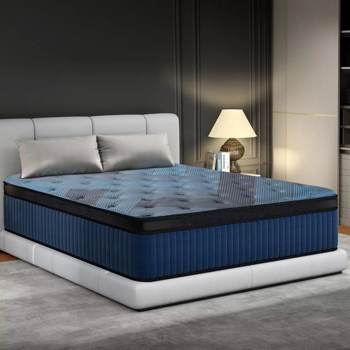 12 Inch Hybrid King Mattress in a Box, Upgrade Durable Individual Pocket Springs, Medium Firm Lumber Support