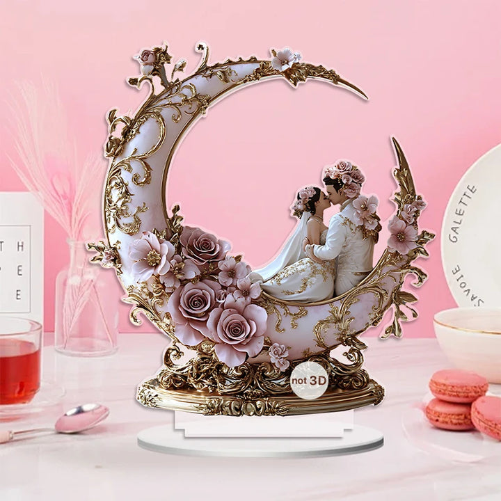 Elegant Wedding Couple Figurines for Tabletop Decor Office Desk TV Cabinet or Desktop Ornament Display