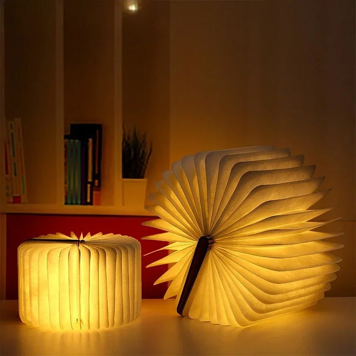 3D Book Light LED Night Light Folding Exquisite Gift USB Recharge Wooden Decor Bedroom Desk Table Lamp for Kid Brithday Gift