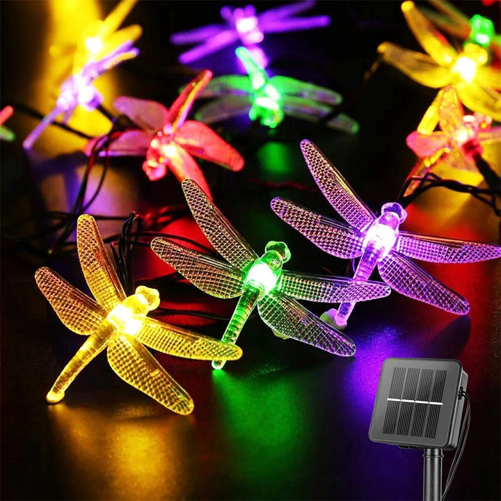 Solar Dragonfly Fairy String Lights â€“ 20 LED Waterproof Outdoor/Indoor Decorative Accent | Garden, Fence, Patio, Party | Trufairs