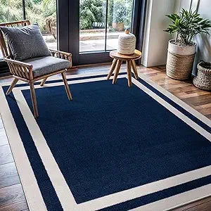 Boho Moroccan Black and White Rug Geometric Diamond 6x9 Area Rugs for Living Room Bedroom Kitchen Modern Bohemian Soft Stain Re