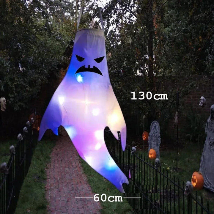 42/130cm Halloween Outdoor Ghost pendant LED Lights Battery Power Ghost Horror Grimace Glowing Party Props Halloween Decoration