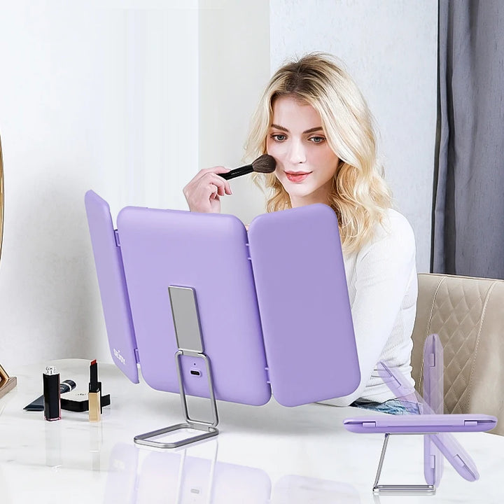 SEJOY Makeup Mirror with Lights, 1X 3X 7X Magnifying Mirror, Touch Control, Trifold Makeup Mirror, Portable LED Makeup Mirror