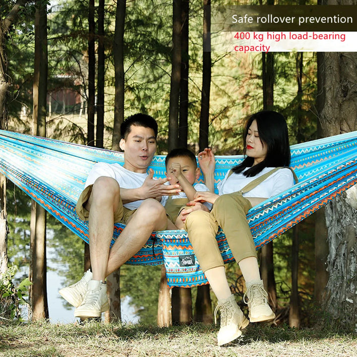 Portable Outdoor Garden Hammocks Quick Open Parachute Cloth Double Travel Camping Sleeping Hanging Hammock Swing Nature Hike