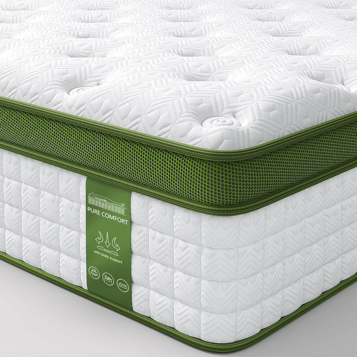 Queen Mattress, 14 Inch Hybrid Mattress Queen Size in a Box with Gel Memory Foam and Pocket Springs