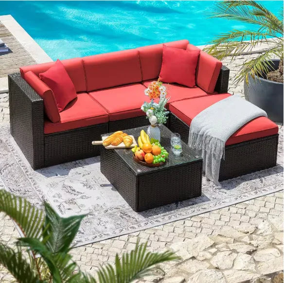 Patio Furniture Sectional Set Outdoor Lawn Conversation Sets,make you comfortable whether you are sitting or lying down