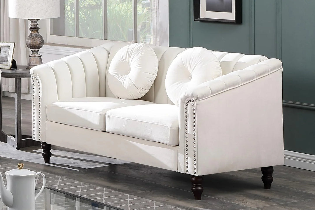 3pcs Chesterfield Sofa Couches Set with 5 Pillows Modern Sofas for Living Room, Bedroom, Office Comfortable Couch Leisure Sofa