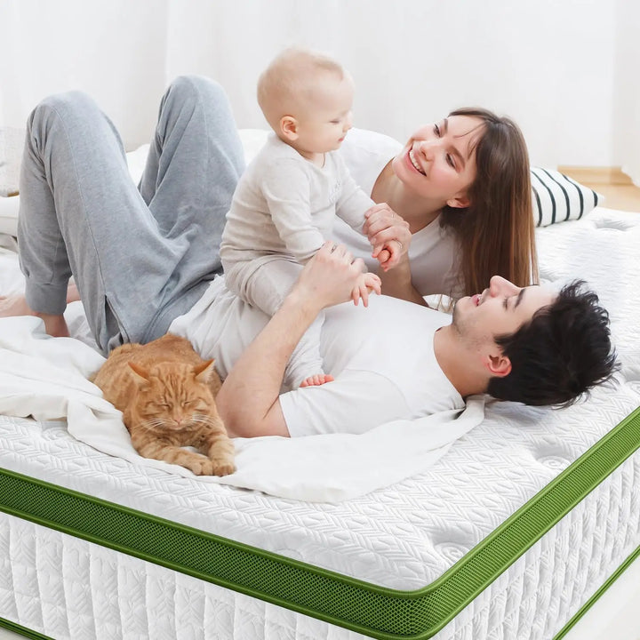 Queen Mattress, 14 Inch Hybrid Mattress Queen Size in a Box with Gel Memory Foam and Pocket Springs