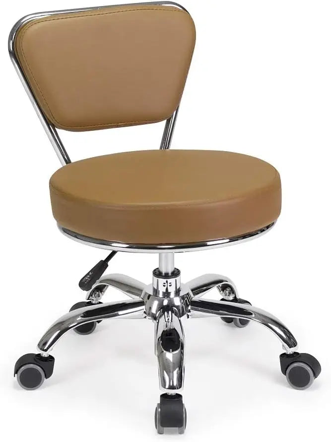Rolling Bathroom Seat  Pneumatic, Short Stool with Adjustable Height 13"-15", Perfect