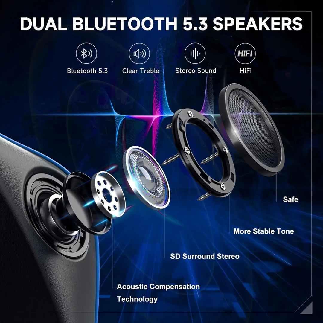 Gaming Chair with Bluetooth Speakers and Footrest, Ergonomic Gamer Chair with Reclining Backrest, 3D Armrests, Adjustable Seat