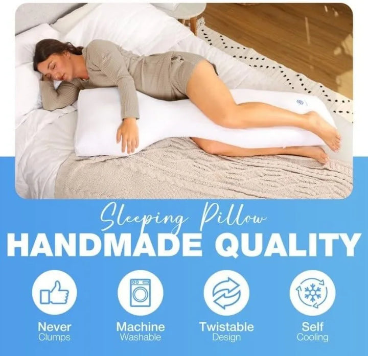 Body Pillow for Side Sleepers - Snuggle Cooling Body Pillow for Adults & Kids - Side Sleeper Long Pillow for Bed - B