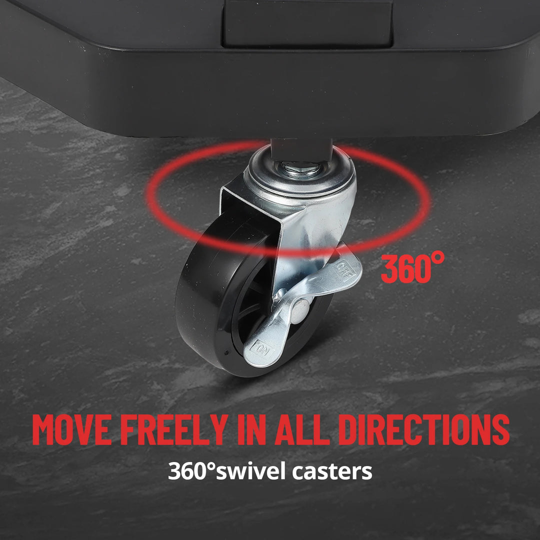 330LBS Rolling Shop Stool for Garage - Heavy-Duty Mechanic Stool, Ease to Move with 360° Universal Casters, Engineering Design