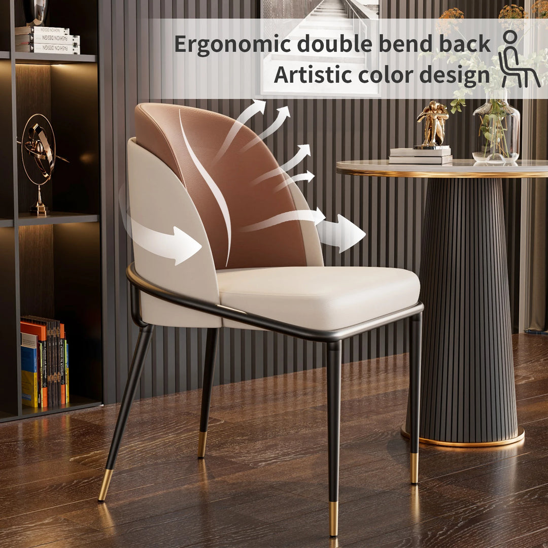 LUVODI Luxury Set Of 2 Dining Chairs Kitchen Accent Leisure Microfiber Leather Living Room Chairs for Dining,Kitchen,Study Room