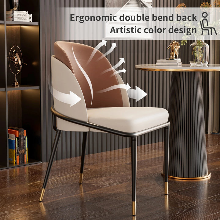 LUVODI Luxury Set Of 2 Dining Chairs Kitchen Accent Leisure Microfiber Leather Living Room Chairs for Dining,Kitchen,Study Room