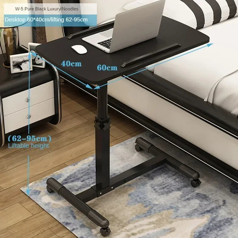 Creative Foldable Computer Desks Living Room Sofa Lazy Bed Office Desk with Wheels Lifting Bedside Table European Home Furniture