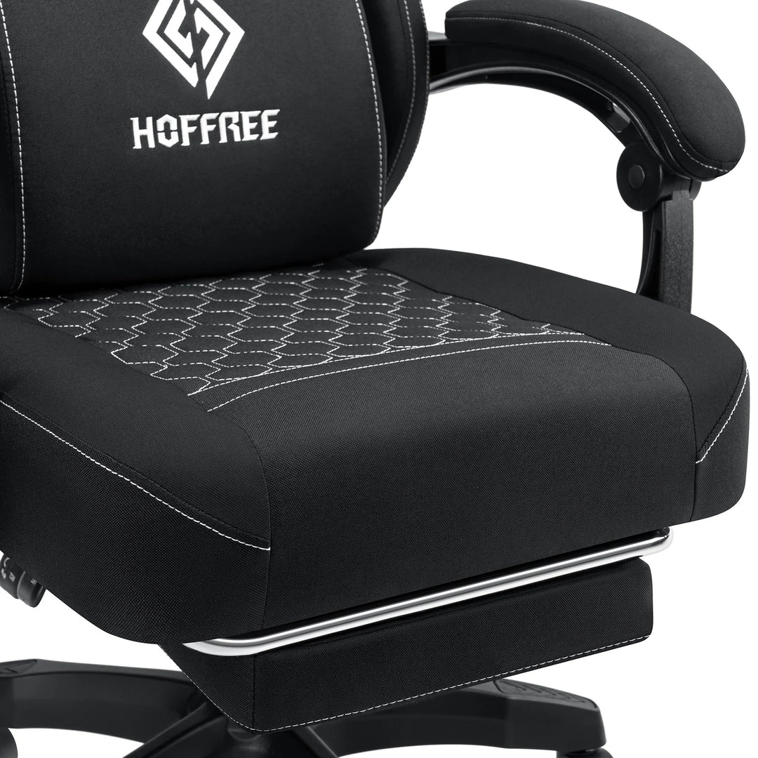 Breathable Gaming Chair With Lumbar Cushion Bluetooth Speaker Dual Function Point Massage Height Adjustable Office Computer Chai