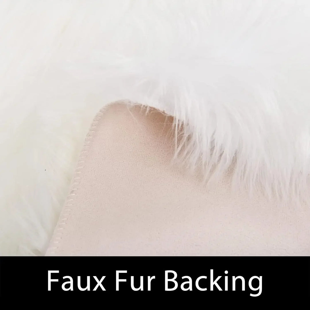 White Faux Fur Rug 8x10, Faux Fur Sheepskin Rug for Living Room, Fluffy Washable Fuzzy Rugs Carpet for Bedroom