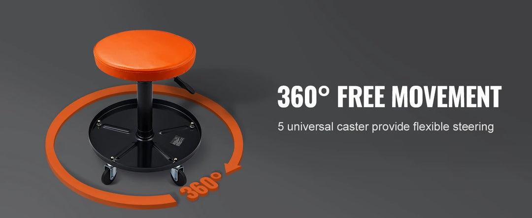 SucceBuy Mechanic Stool 250 LBS Rolling Pneumatic Creeper Garage/Shop Seat Padded Rolling Workshop Stool for Garage Auto Repair