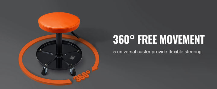 SucceBuy Mechanic Stool 250 LBS Rolling Pneumatic Creeper Garage/Shop Seat Padded Rolling Workshop Stool for Garage Auto Repair