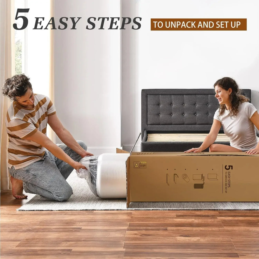 8 Inch Full Size Mattress, Charcoal Infused Memory Foam, Medium Firm with Washable Cover for Full Bed Frame, Pressure Relieve