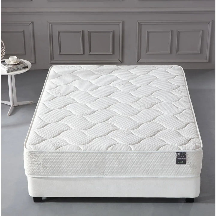 Oliver & Smith 10-Inch King Size Mattress Euro Plush Top with Organic Cotton Cover, Cooling Memory Foam - Pocketed Coils Medium