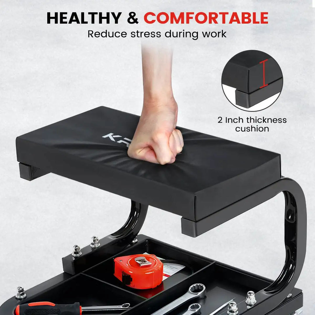 Mechanic Stool 120kg Rolling Pneumatic Creeper Garage/Shop Seat Padded Rolling Workshop Stool for Garage Auto Repair