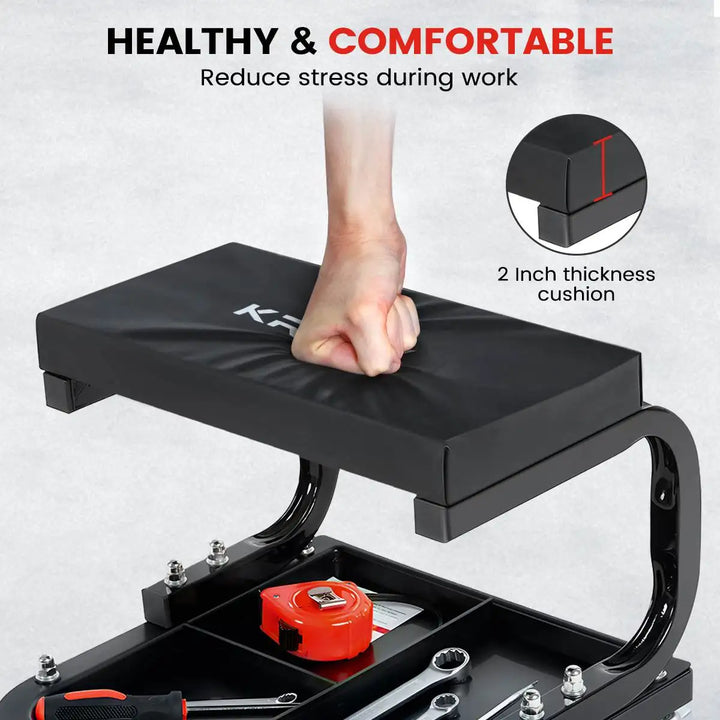 Mechanic Stool 120kg Rolling Pneumatic Creeper Garage/Shop Seat Padded Rolling Workshop Stool for Garage Auto Repair