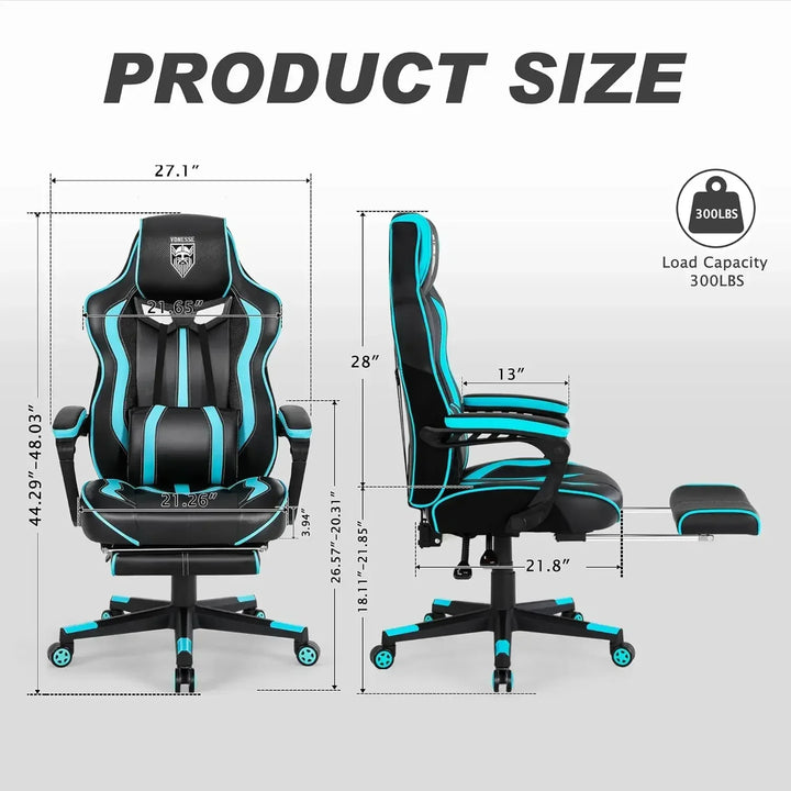 Gaming Chair for Adults Gaming Chairs with Footrest Reclining Computer Chair for Heavy People Big a