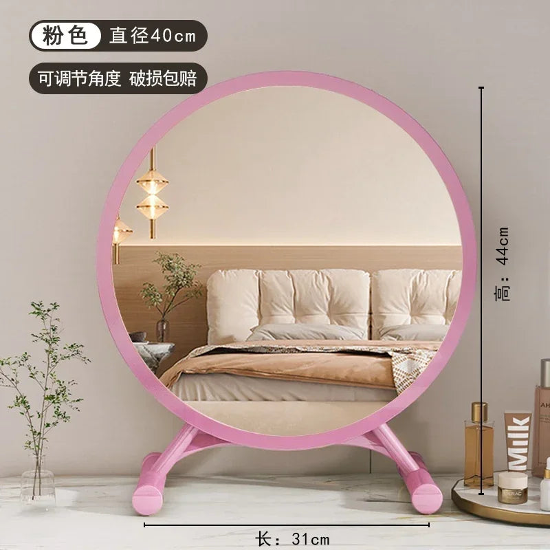 Unique Makeup Mirror Compact Korean Bedroom Funky Girl Aesthetic Items Art Circular Mirror Cosmetics Vestidores Decoracao Quarto