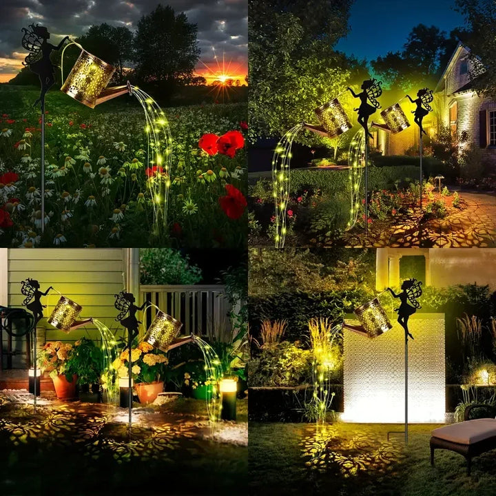 Solar Butterfly Watering Can Garden Light â€“ Waterproof Hanging Fairy Path Accent | Patio, Lawn, Outdoor DÃ©cor | Trufairs