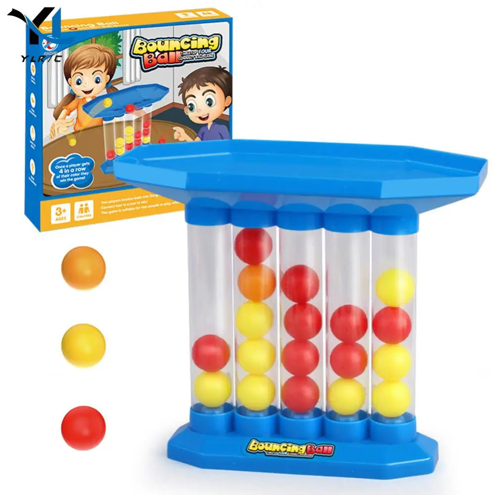 Bouncing Balls Board Game 2-4 Players Bouncing Ball Game Parent-Child Interactive Throwing Ball Toys Connect Four Ball Game