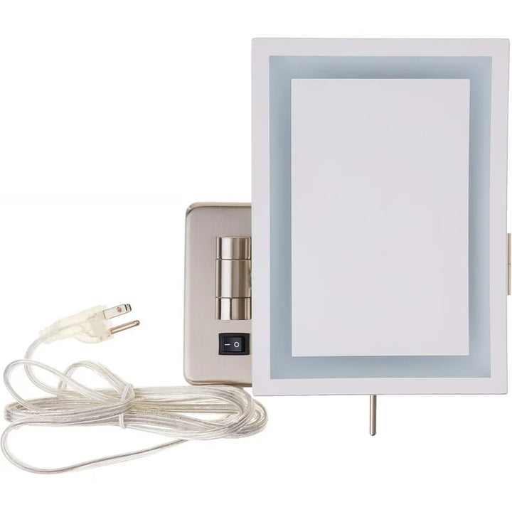 (UUX) Rectangular 6.5- x 9 Mount  Makeup Mirror with 5X Magnification and 15.5Inch Wall Extension  Ni UQ