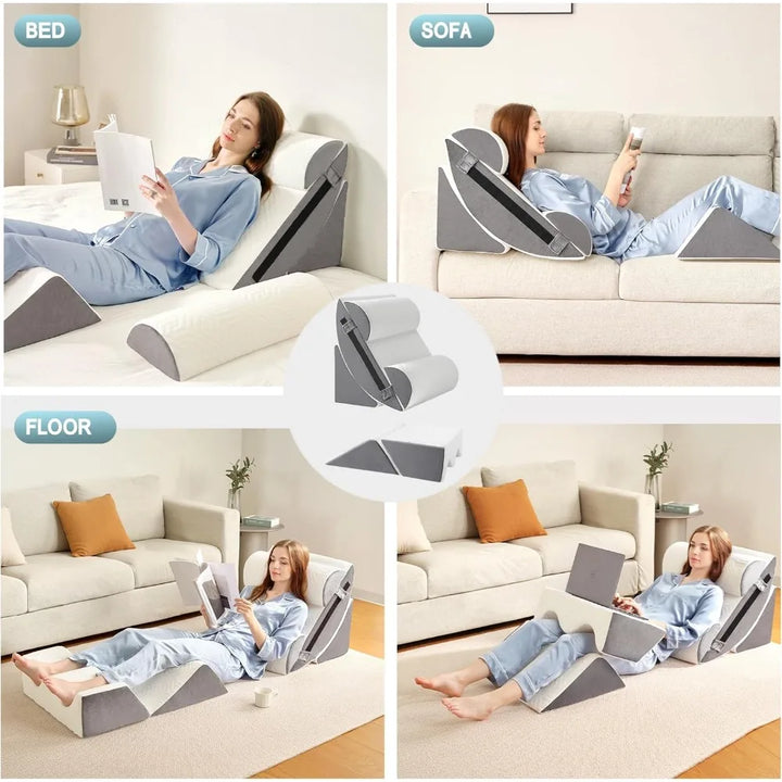 6pcs Orthopedic Bed Wedge Pillow Set for Sleeping, Post Surgery Foam for Body