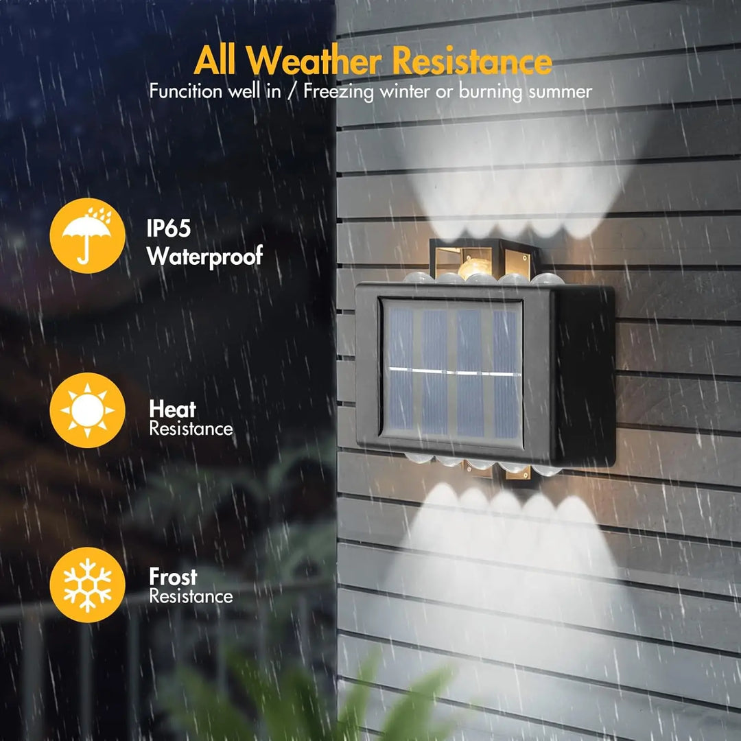 Waterproof Solar Wall Light â€“ 6-LED Outdoor Decorative Lights for Landscape, Garden, Courtyard, or Street | Trufairs